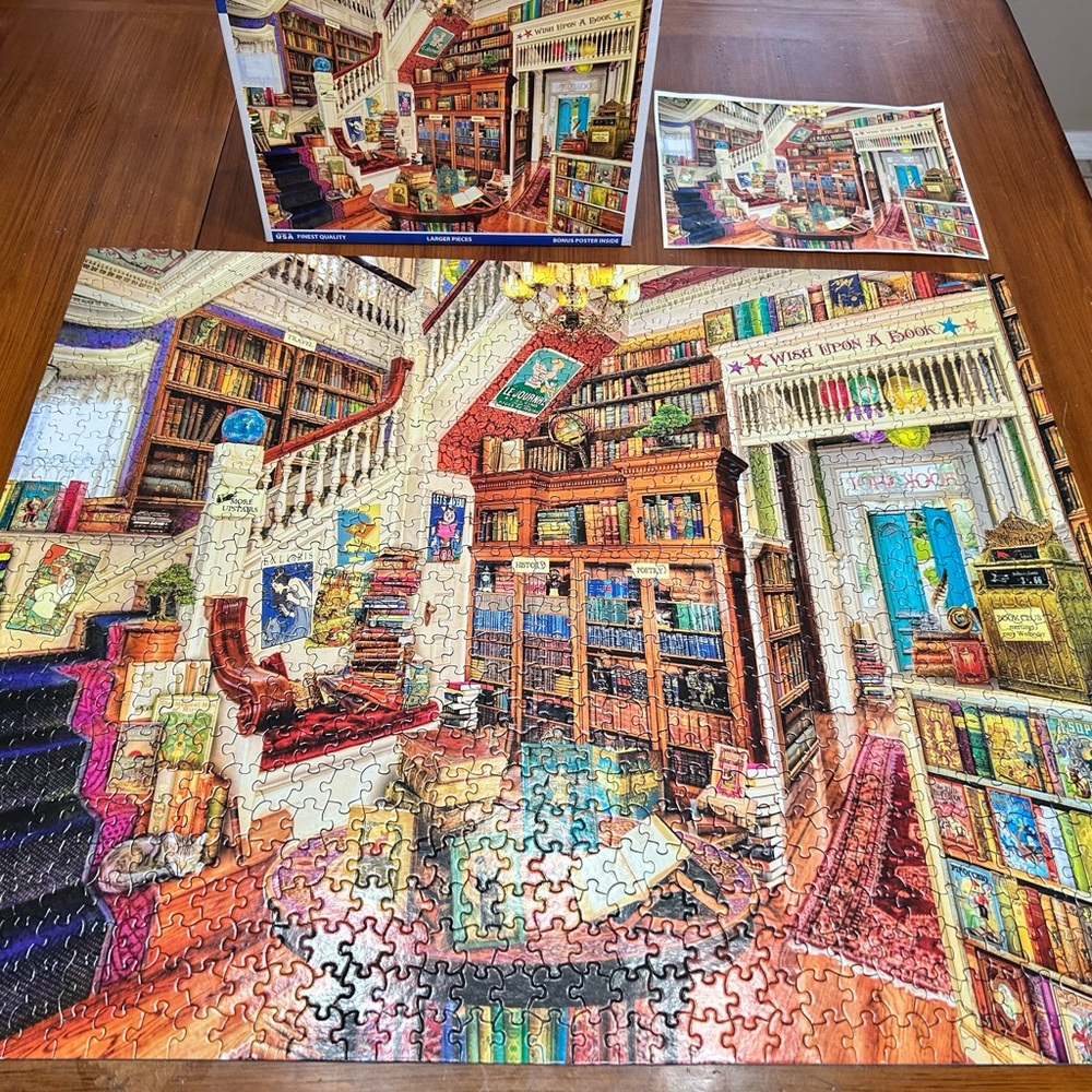 1000pc Reader’s Paradise by White Mountain - Picture 2 of 2